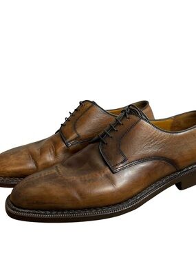 Sutor Mantellassi Brown Leather Dress Shoes Derby Oxford Mens US Size size 11.5